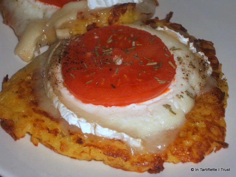 rosti pommes de terre chèvre tomate