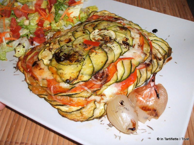 Millefeuilles de courgettes et de tomates à la mozzarella