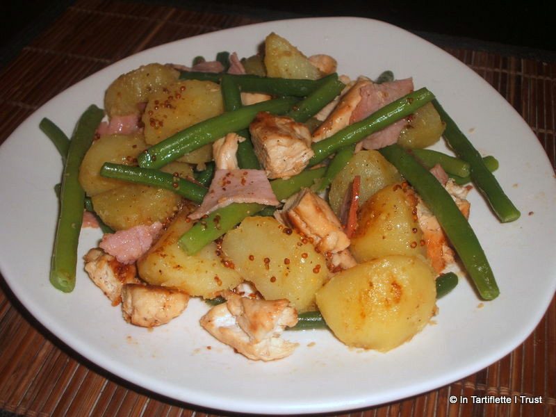 salade haricots verts pommes de terre moutarde