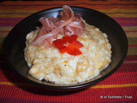 Risotto d’artichauts, parmesan et jambon de parme