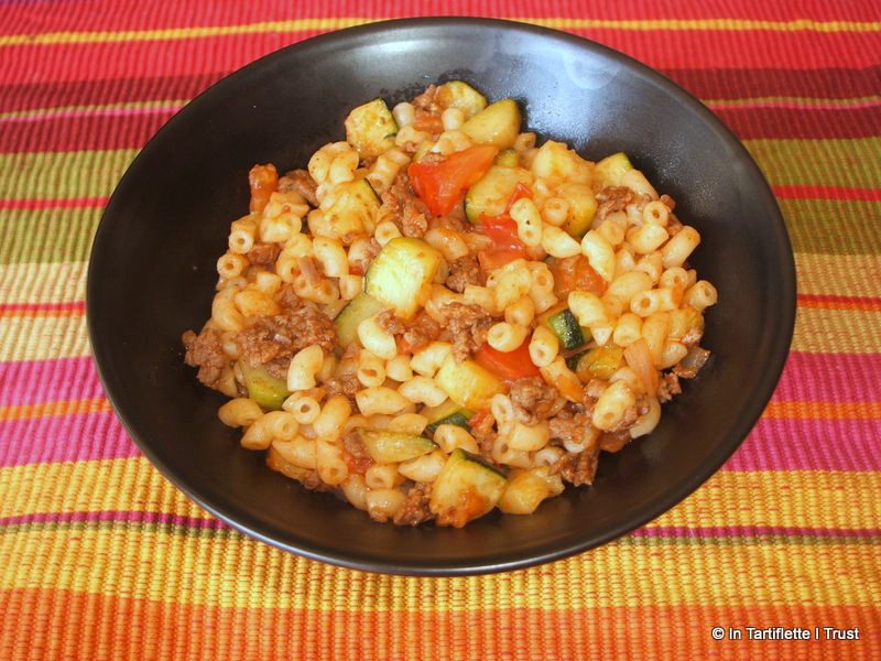 coquillette boeuf tomate courgette