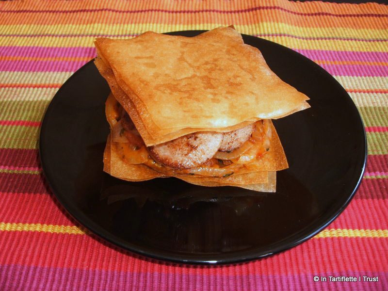 millefeuille boudin blanc pomme