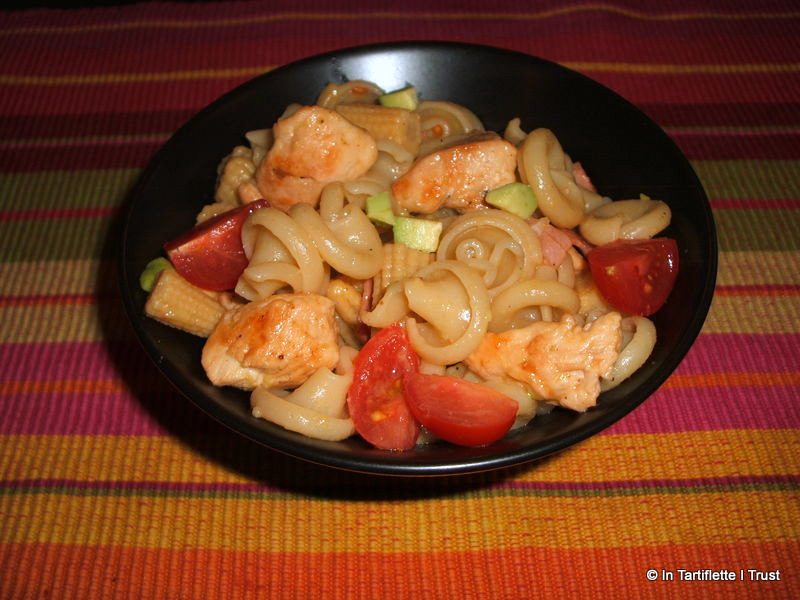 salade poulet tomate avocat epis de maïs