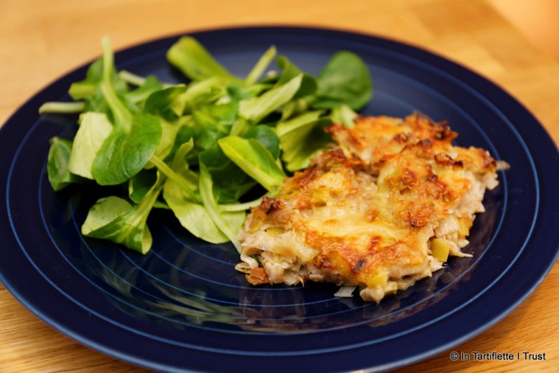 Gratin de crozets de sarrasin aux poireaux & comté