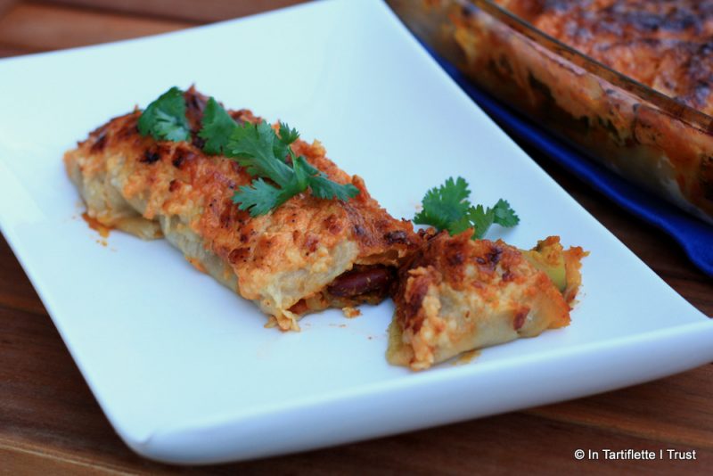 Enchiladas haricots rouges courgettes