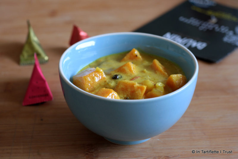 Curry de patate douce à la crème de coco et chutney de mangues