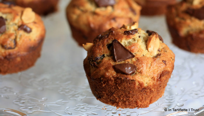 muffin beurre cacahuètes banane chocolat