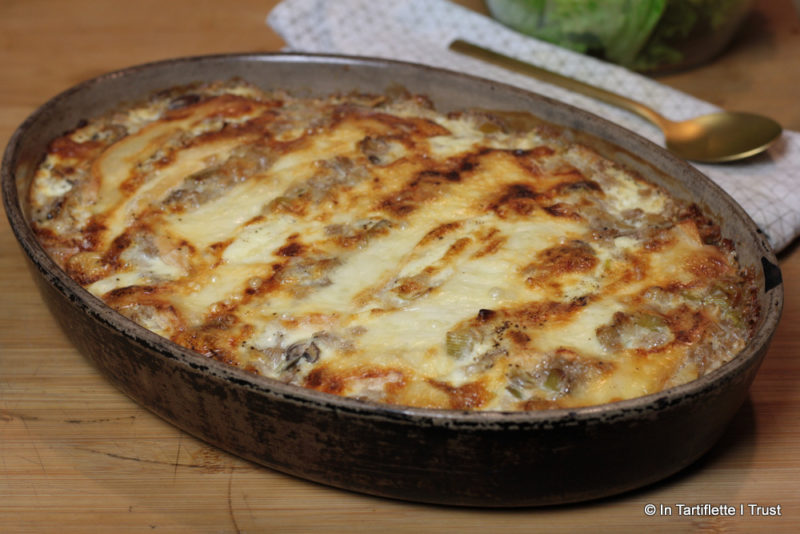 croziflette végétarienne champignons poireaux