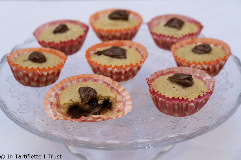 Muffins au lait de coco et cœur chocolat-noisettes