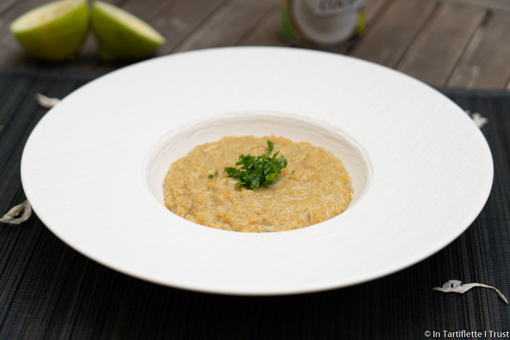 Dahl de lentilles corail au gingembre et lait de coco