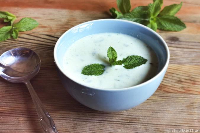 soupe concombre chevre menthe